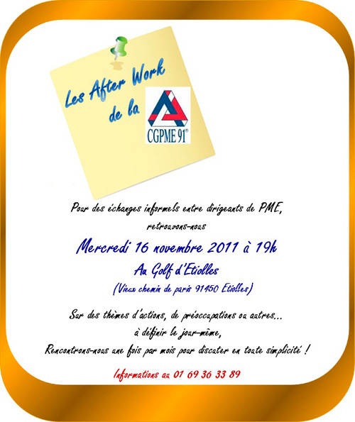 Article Invitation - Les after work de la CGPME 91... - Newsletter